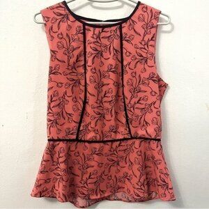 Insanely Cute Ice Cream Floral Pattern Sleeveless Peplum Top